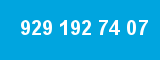 929 192 74 07